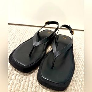 leather sandals, Zara